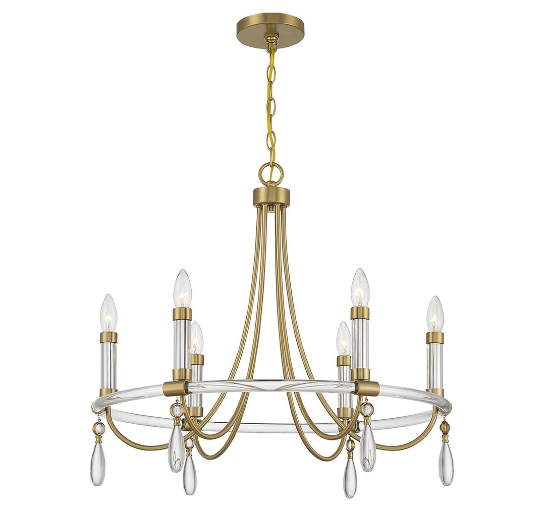 Savoy House Mayfair 1-7716-6-195 Chandelier Light - Warm Brass and Chrome