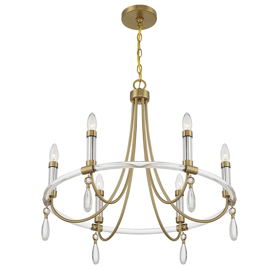 Savoy House Mayfair 1-7716-6-195 Chandelier Light - Warm Brass and Chrome