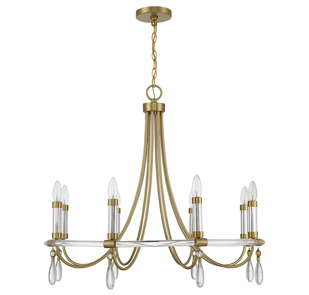 Savoy House Mayfair 1-7718-8-195 Chandelier Light - Warm Brass and Chrome