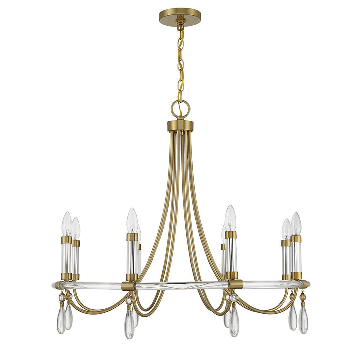 Savoy House Mayfair 1-7718-8-195 Chandelier Light - Warm Brass and Chrome