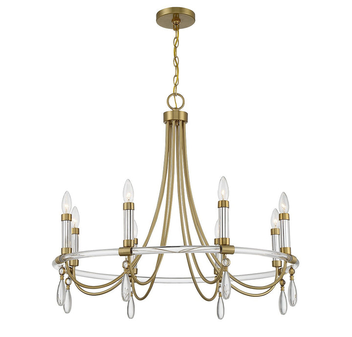 Savoy House Mayfair 1-7718-8-195 Chandelier Light - Warm Brass and Chrome