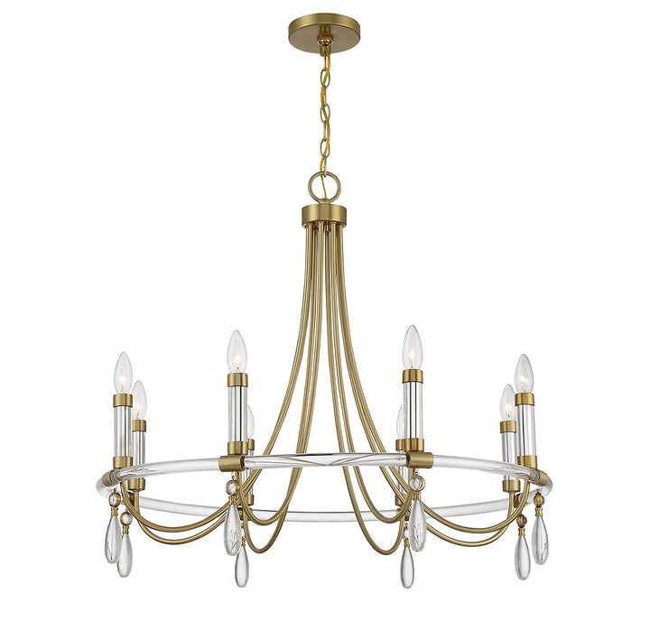 Savoy House Mayfair 1-7718-8-195 Chandelier Light - Warm Brass and Chrome