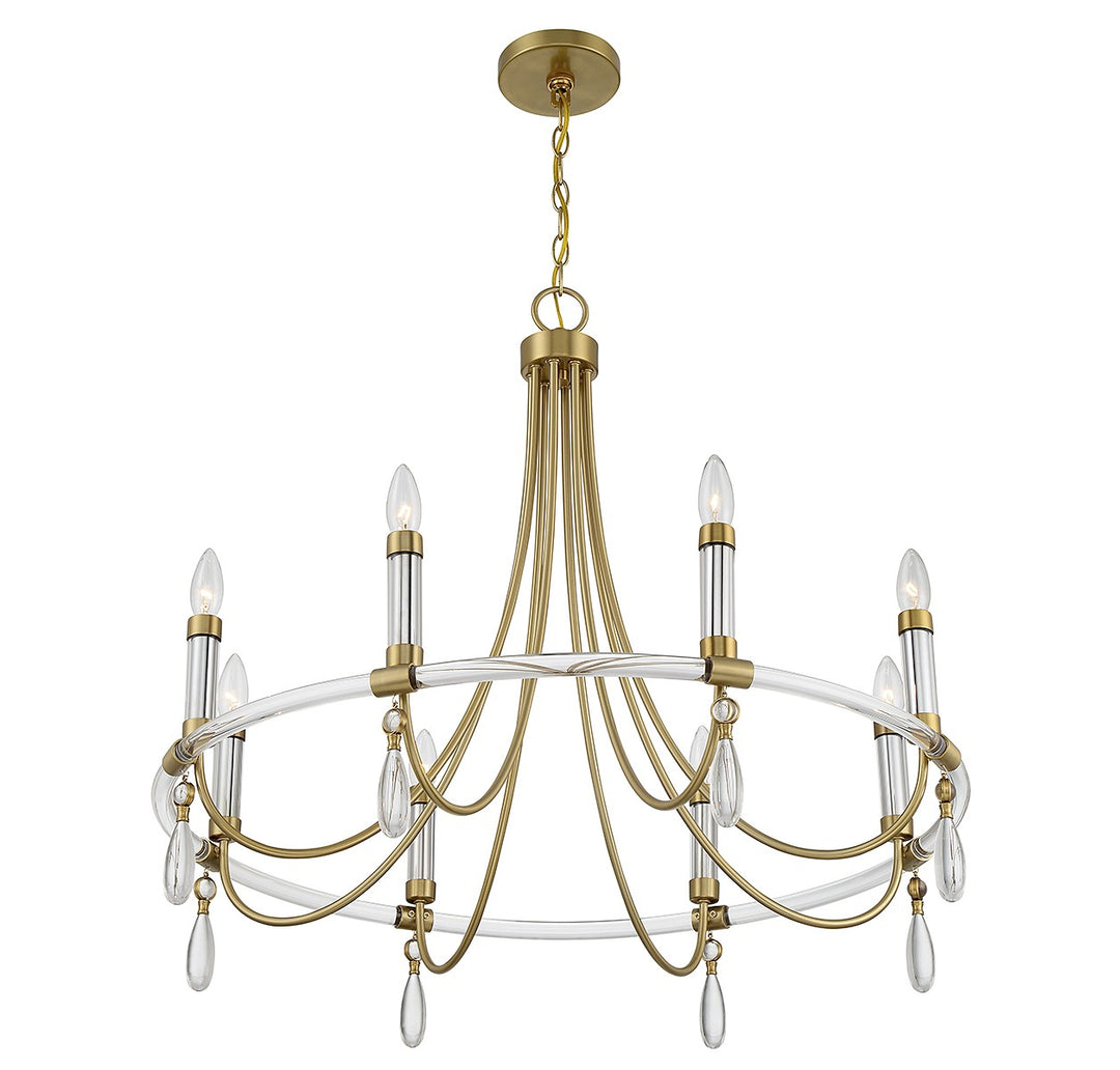 Savoy House Mayfair 1-7718-8-195 Chandelier Light - Warm Brass and Chrome