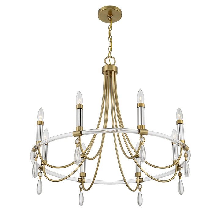Savoy House Mayfair 1-7718-8-195 Chandelier Light - Warm Brass and Chrome