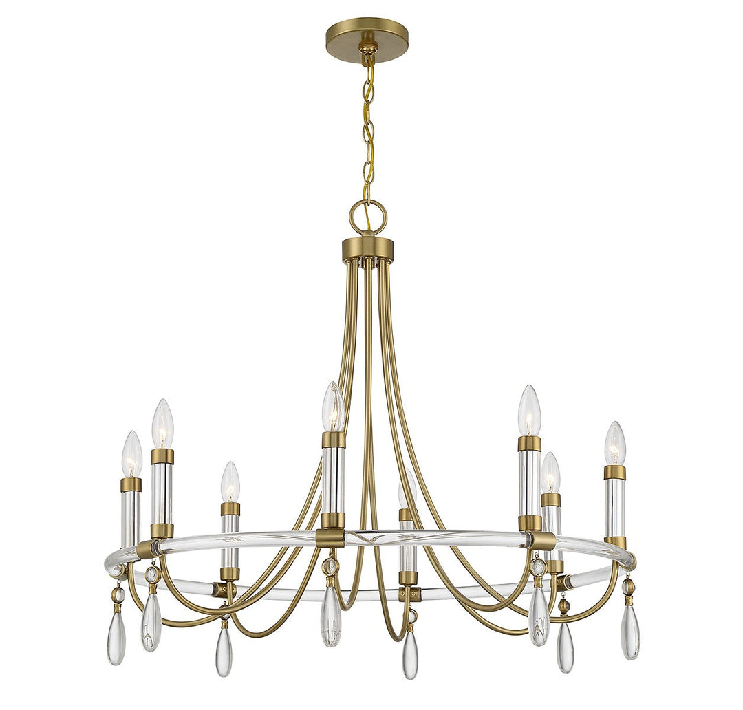Savoy House Mayfair 1-7718-8-195 Chandelier Light - Warm Brass and Chrome