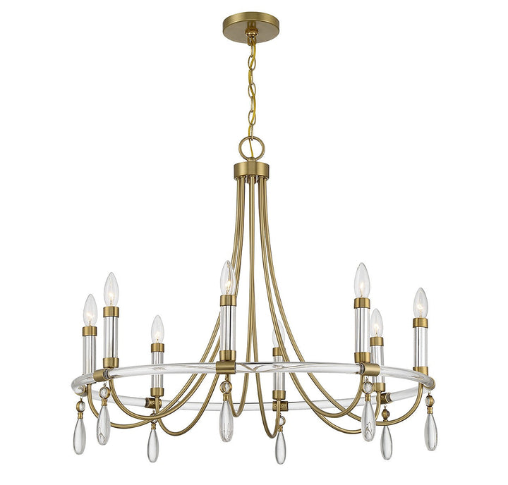 Savoy House Mayfair 1-7718-8-195 Chandelier Light - Warm Brass and Chrome