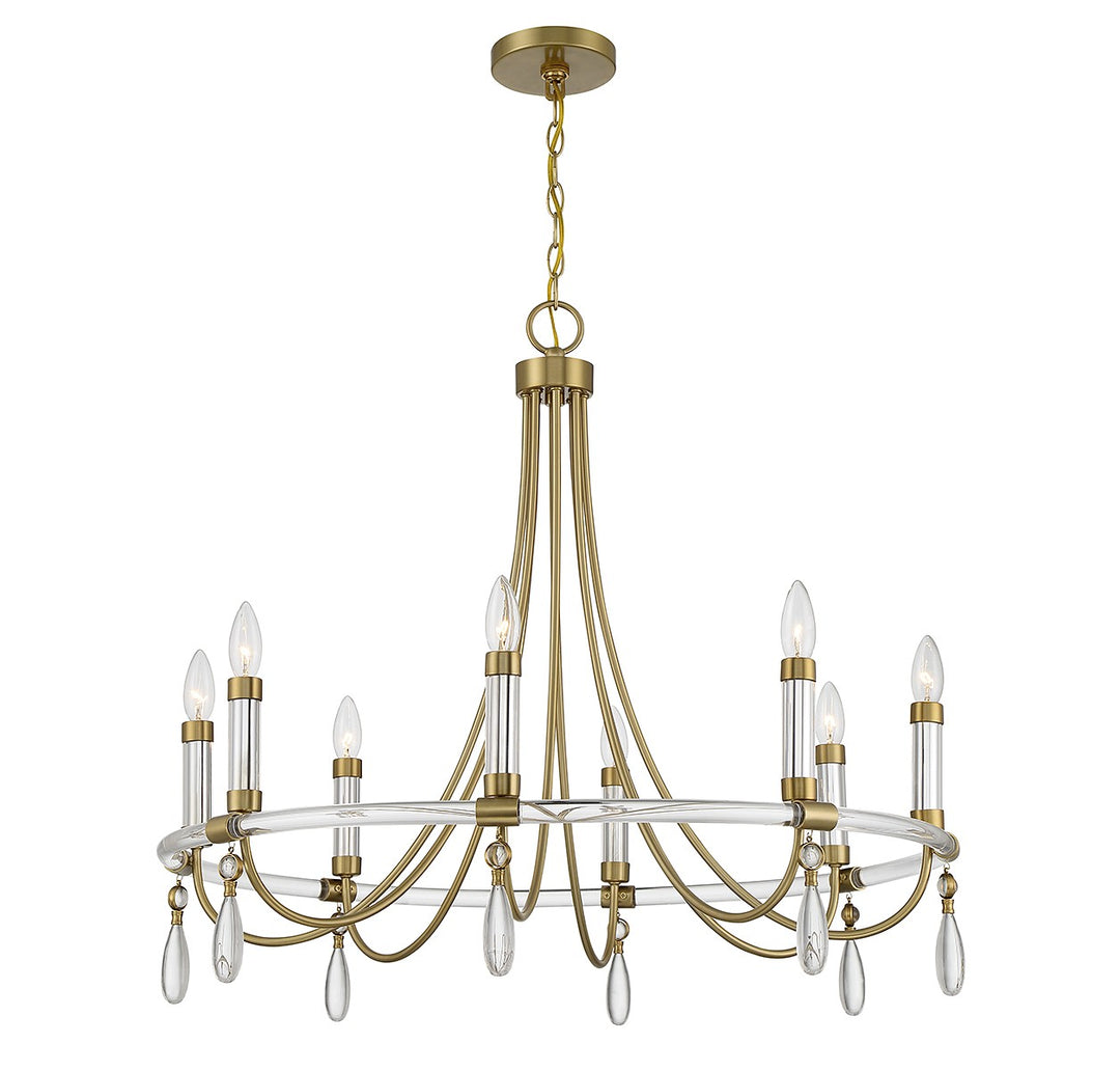 Savoy House Mayfair 1-7718-8-195 Chandelier Light - Warm Brass and Chrome