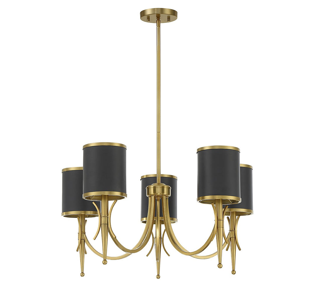 Savoy House Quincy 1-9945-5-143 Chandelier Light - Matte Black with Warm Brass