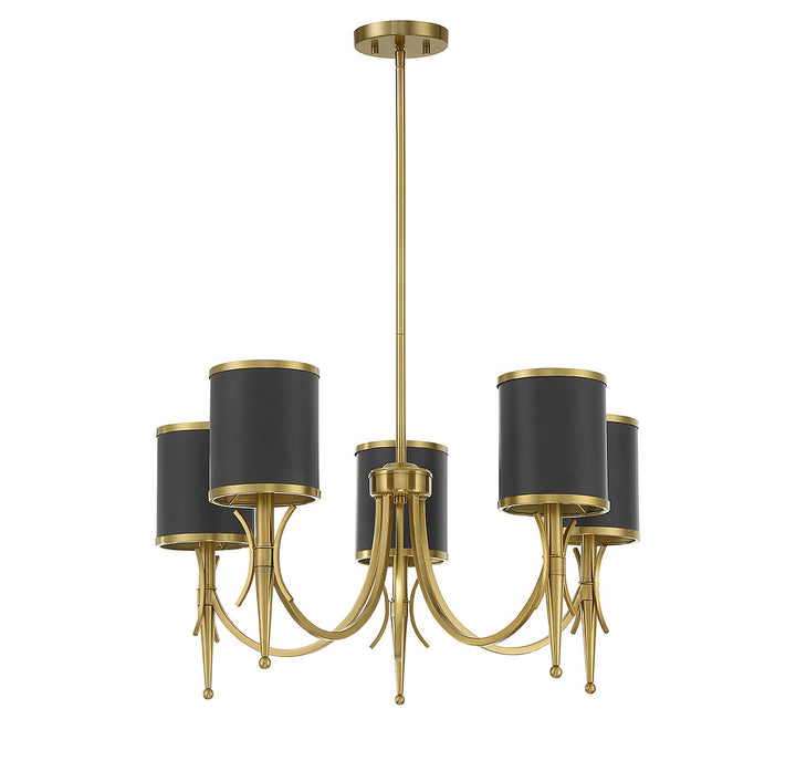 Savoy House Quincy 1-9945-5-143 Chandelier Light - Matte Black with Warm Brass