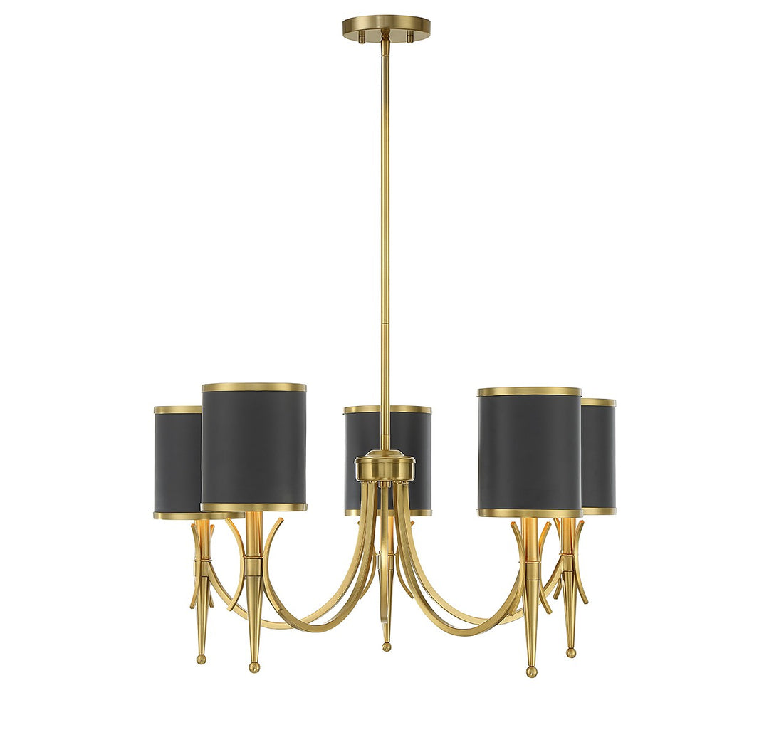 Savoy House Quincy 1-9945-5-143 Chandelier Light - Matte Black with Warm Brass