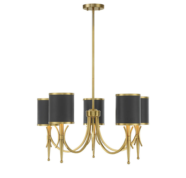 Savoy House Quincy 1-9945-5-143 Chandelier Light - Matte Black with Warm Brass