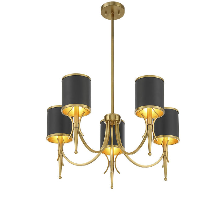 Savoy House Quincy 1-9945-5-143 Chandelier Light - Matte Black with Warm Brass