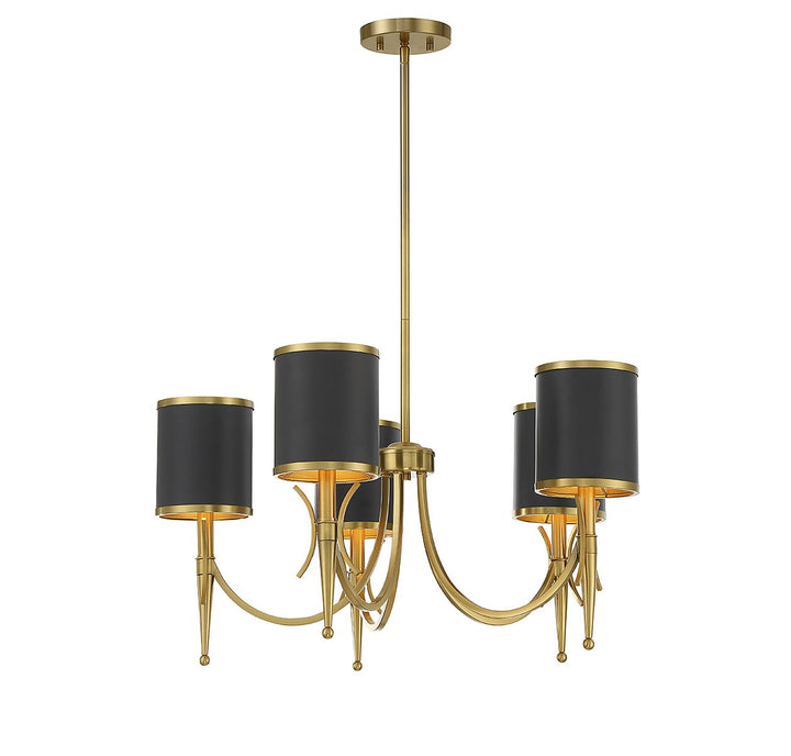 Savoy House Quincy 1-9945-5-143 Chandelier Light - Matte Black with Warm Brass