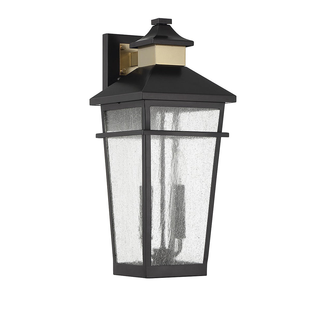 Savoy House Lighting 5-714-143  Kingsley Outdoor Matte Black With Warm Brass