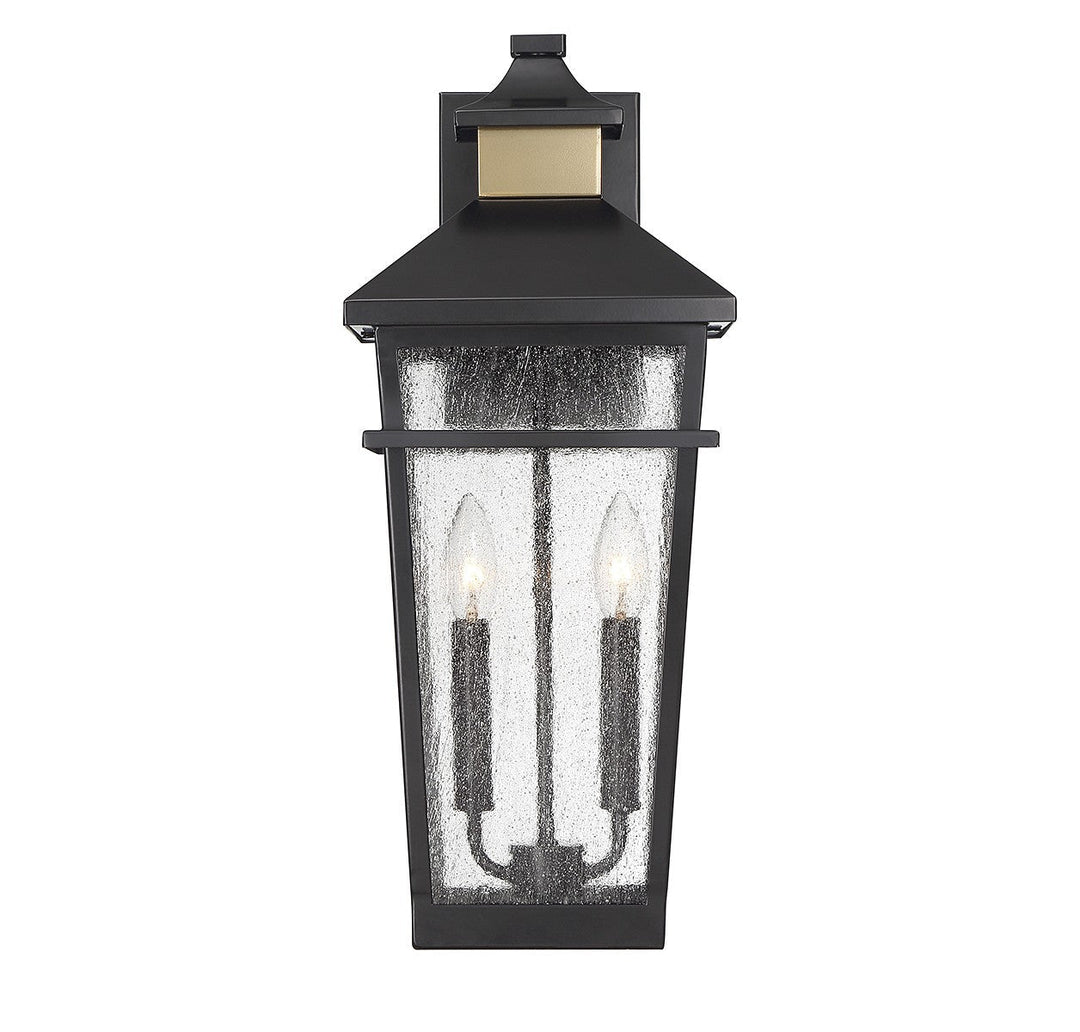 Savoy House Lighting 5-714-143  Kingsley Outdoor Matte Black With Warm Brass