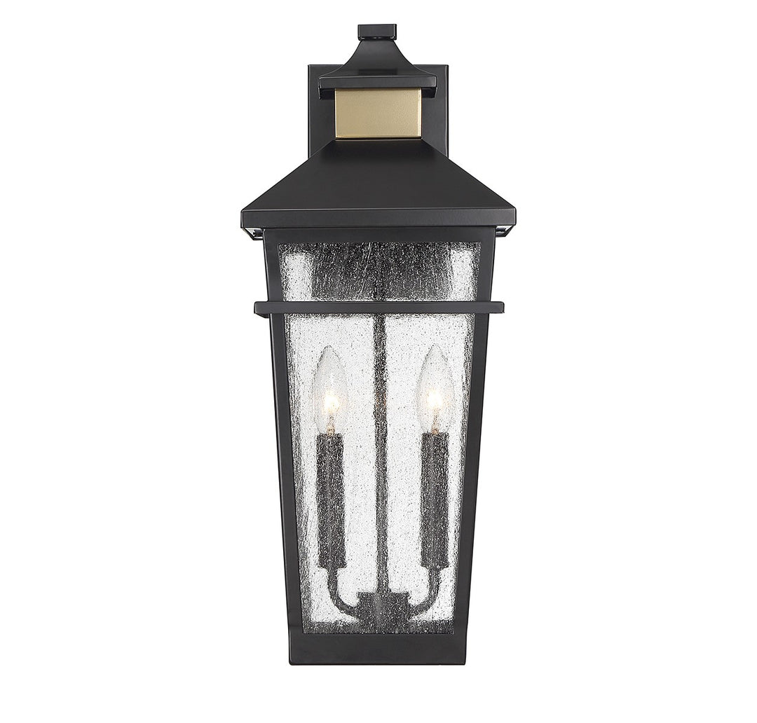 Savoy House Lighting 5-714-143  Kingsley Outdoor Matte Black With Warm Brass