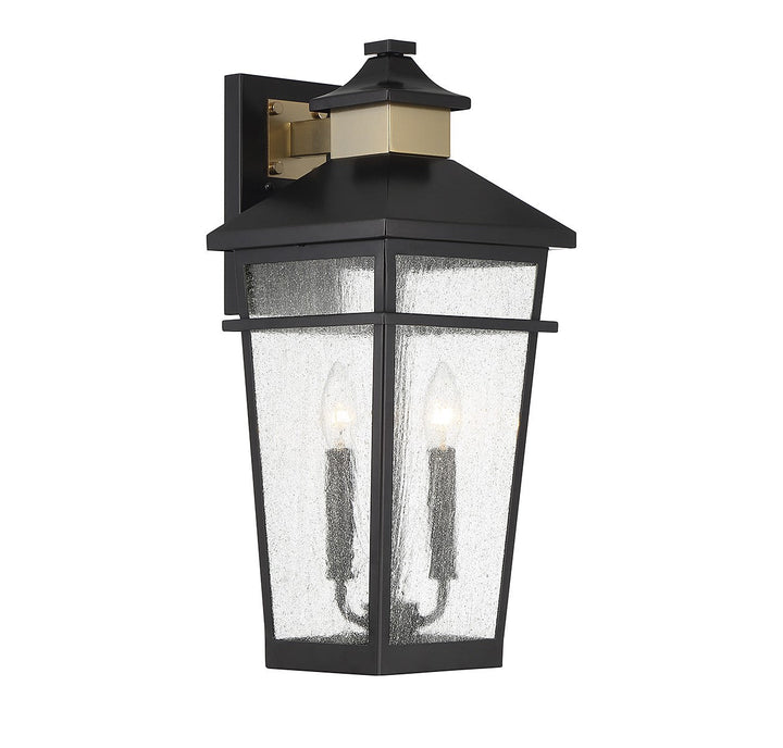Savoy House Lighting 5-714-143  Kingsley Outdoor Matte Black With Warm Brass