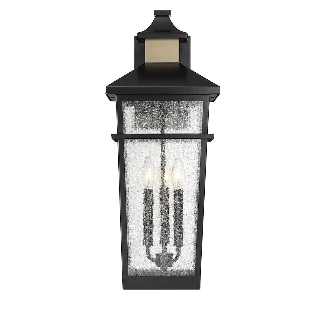Savoy House Lighting 5-715-143  Kingsley Outdoor Matte Black With Warm Brass