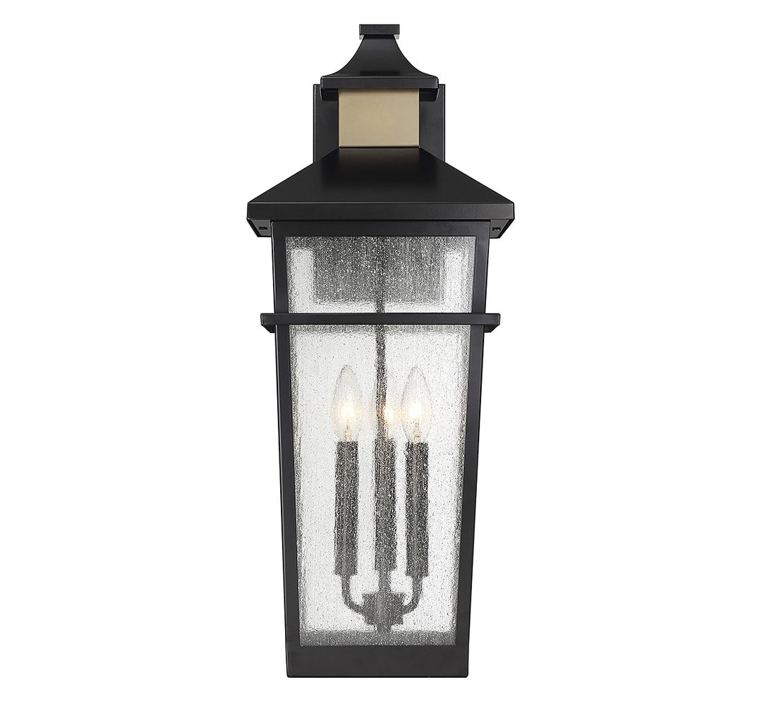 Savoy House Lighting 5-715-143  Kingsley Outdoor Matte Black With Warm Brass
