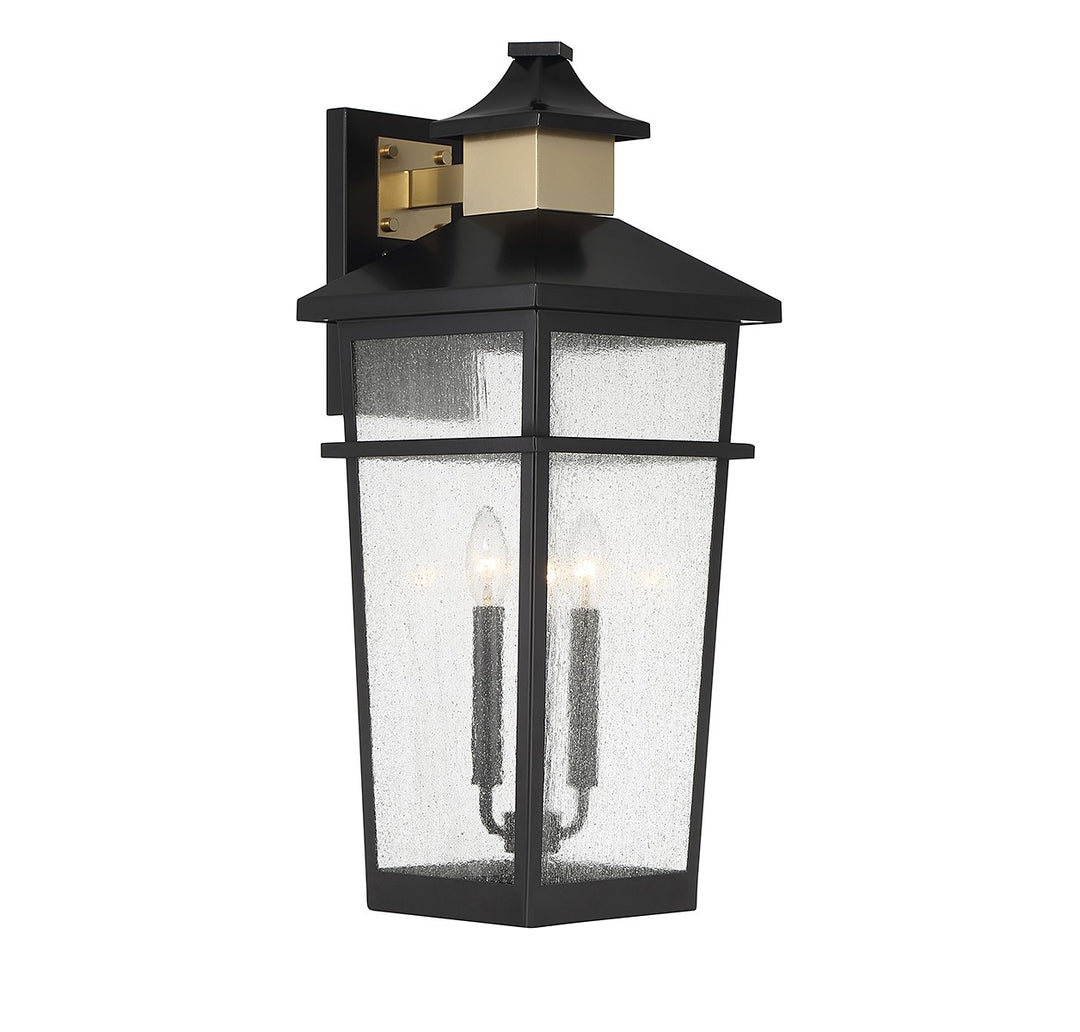 Savoy House Lighting 5-715-143  Kingsley Outdoor Matte Black With Warm Brass