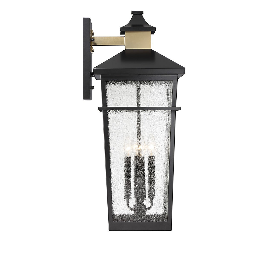 Savoy House Lighting 5-716-143  Kingsley Outdoor Matte Black With Warm Brass