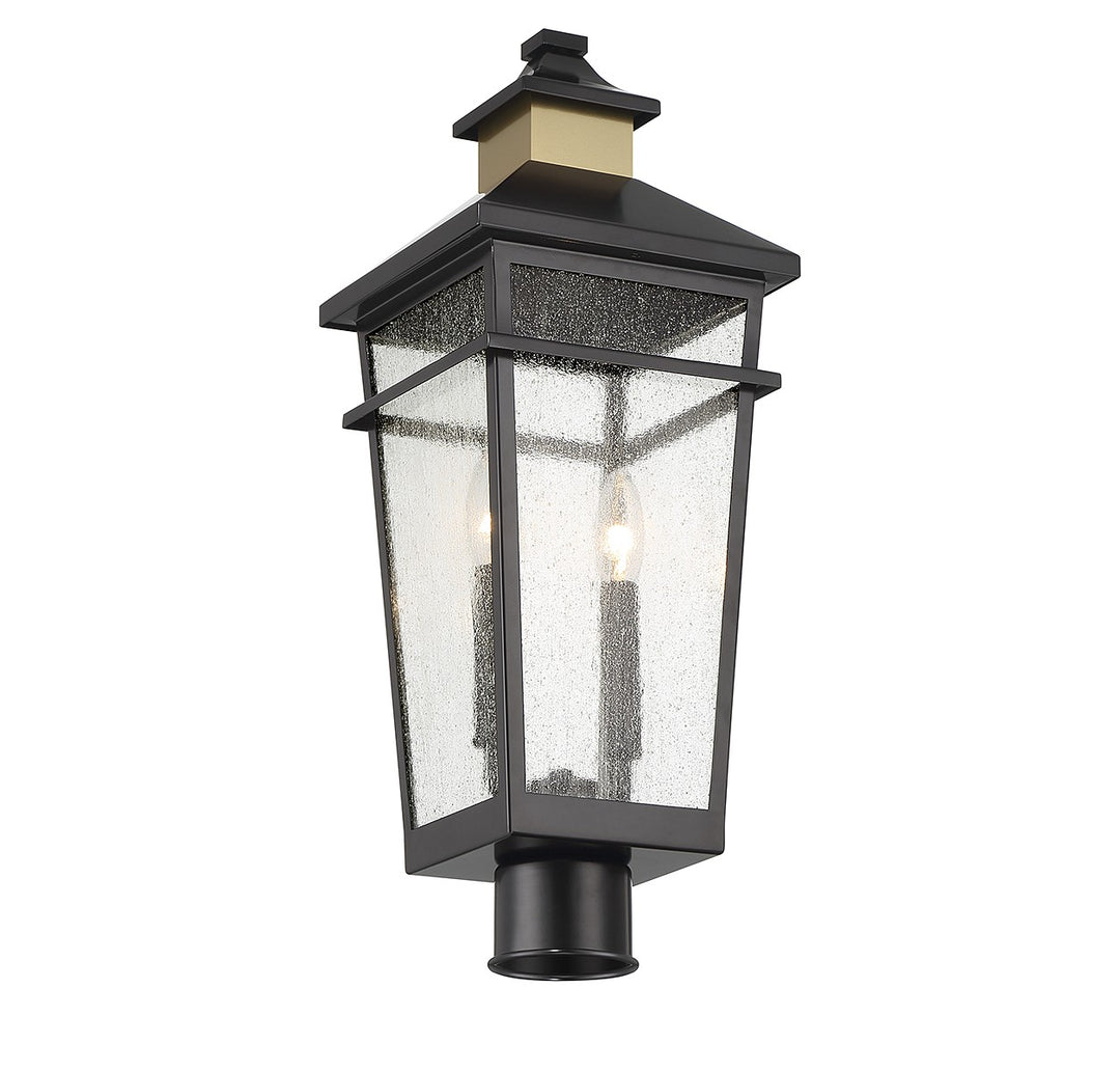Savoy House Lighting 5-718-143  Kingsley Outdoor Matte Black With Warm Brass