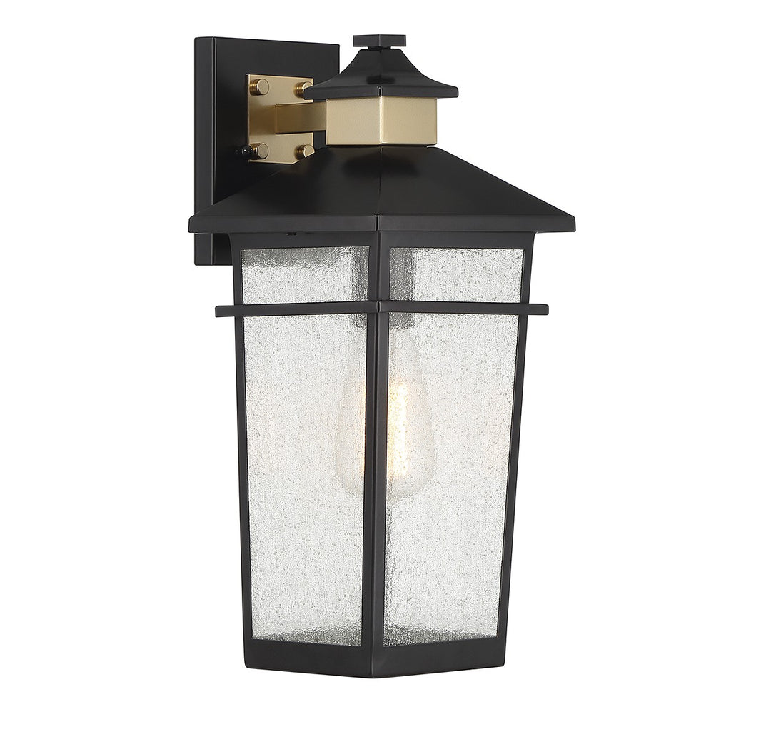 Savoy House Lighting 5-719-143  Kingsley Outdoor Matte Black With Warm Brass