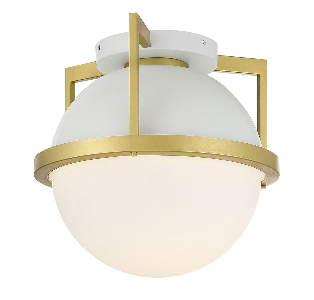 Savoy House Carlysle 6-4602-1-142 Ceiling Light - White with Warm Brass