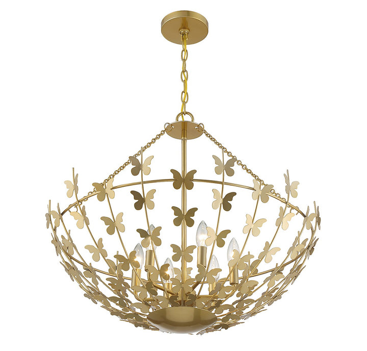 Savoy House Birch 7-4199-6-171 Chandelier Light - Burnished Brass