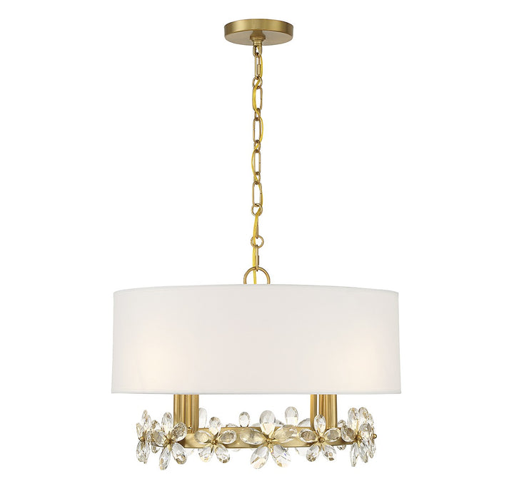 Savoy House Dahlia 7-4366-4-322 Chandelier Light - Warm Brass