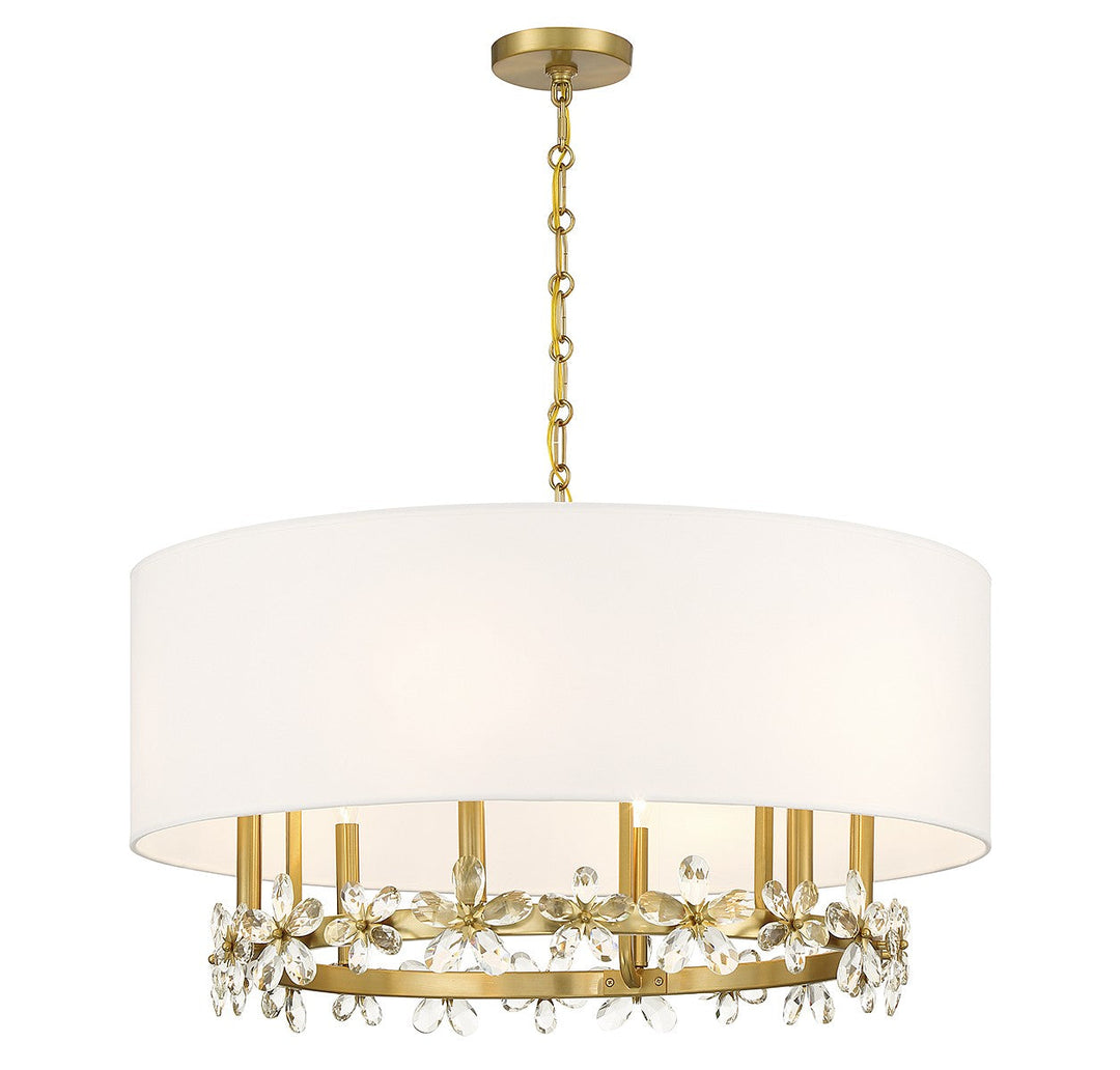 Savoy House Dahlia 7-4368-6-322 Chandelier Light - Warm Brass