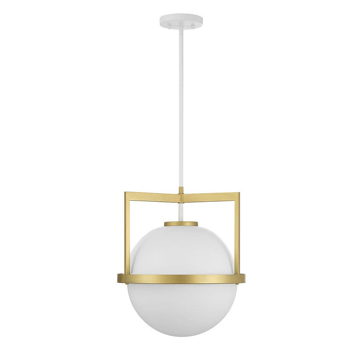 Savoy House Carlysle 7-4600-1-142 Pendant Light - White with Warm Brass