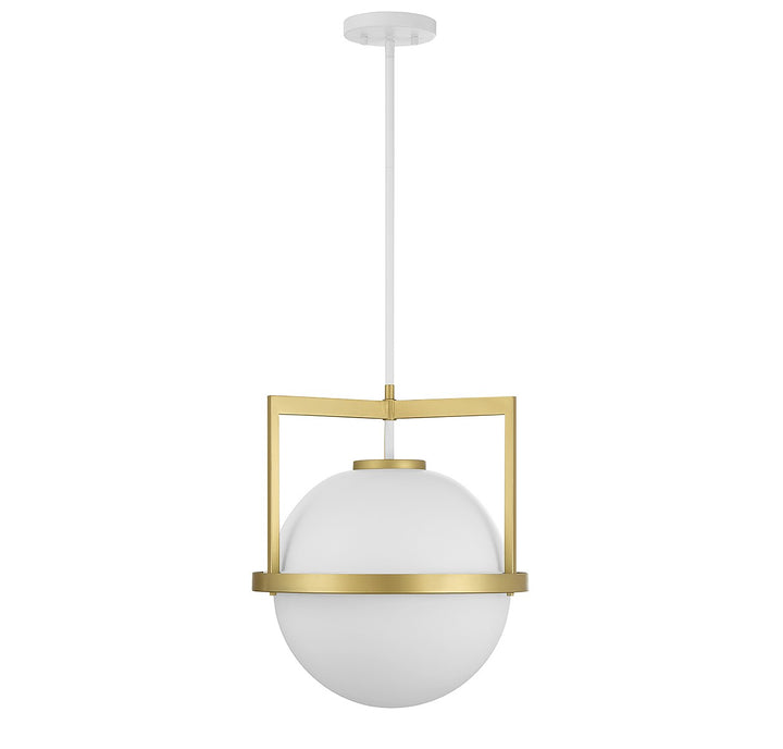 Savoy House Carlysle 7-4600-1-142 Pendant Light - White with Warm Brass