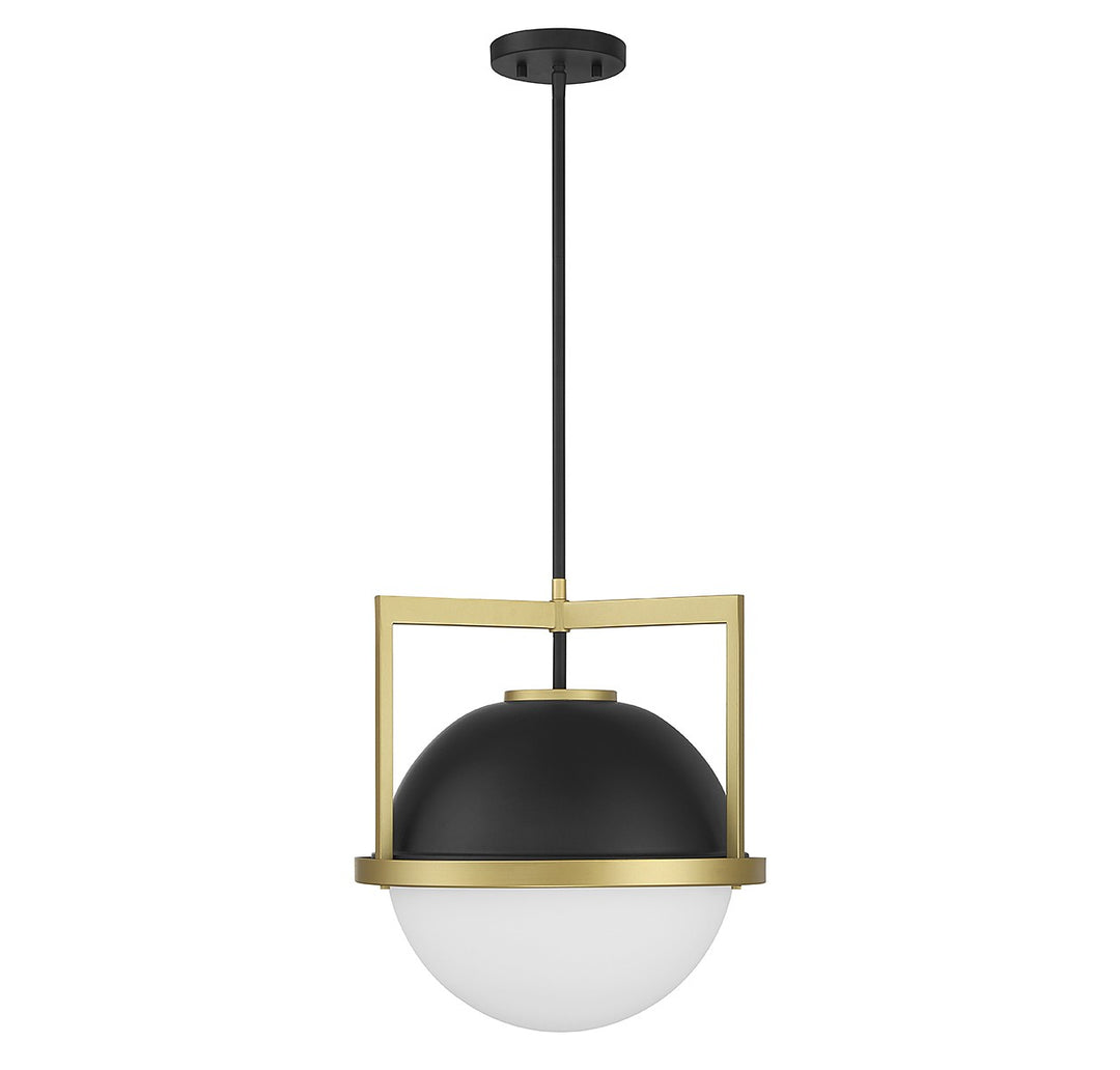 Savoy House Carlysle 7-4600-1-143 Pendant Light - Matte Black with Warm Brass