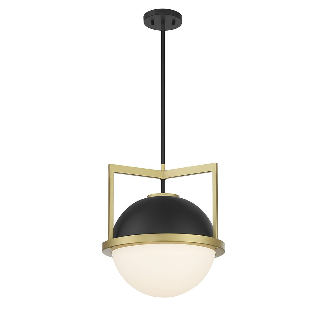 Savoy House Carlysle 7-4600-1-143 Pendant Light - Matte Black with Warm Brass