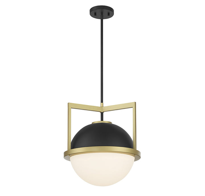 Savoy House Carlysle 7-4600-1-143 Pendant Light - Matte Black with Warm Brass