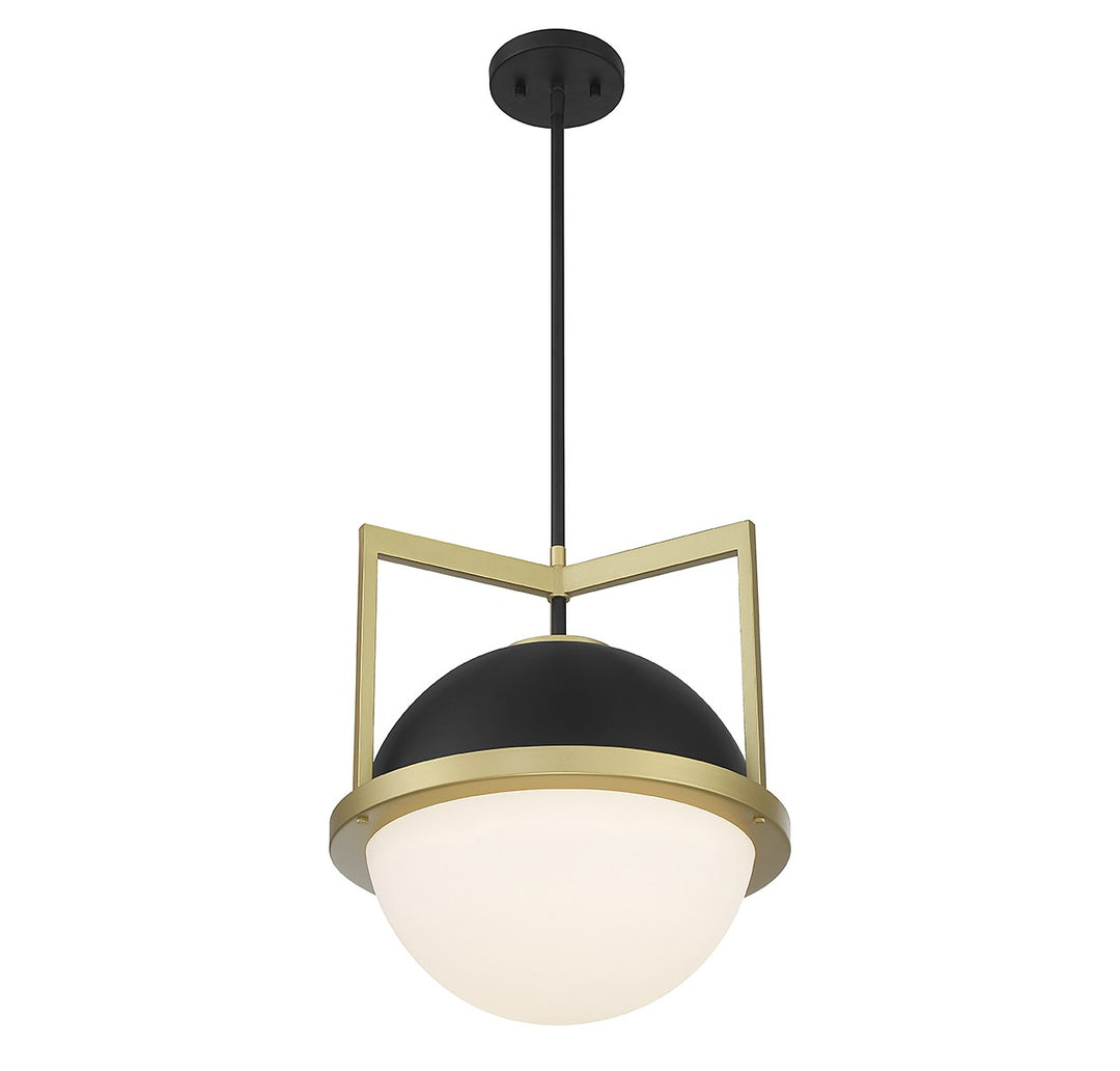 Savoy House Carlysle 7-4600-1-143 Pendant Light - Matte Black with Warm Brass
