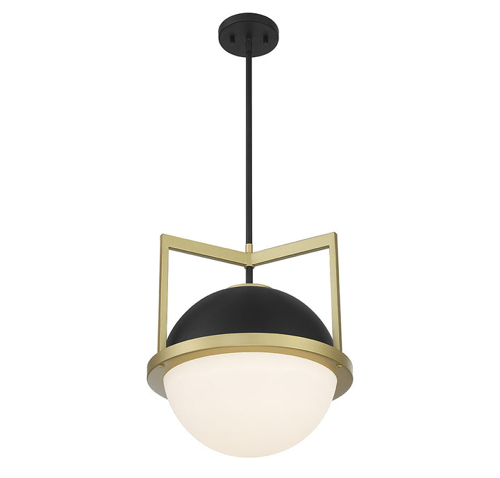 Savoy House Carlysle 7-4600-1-143 Pendant Light - Matte Black with Warm Brass