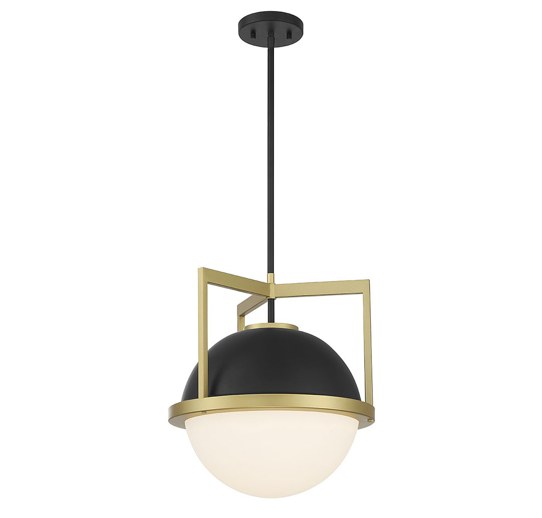 Savoy House Carlysle 7-4600-1-143 Pendant Light - Matte Black with Warm Brass
