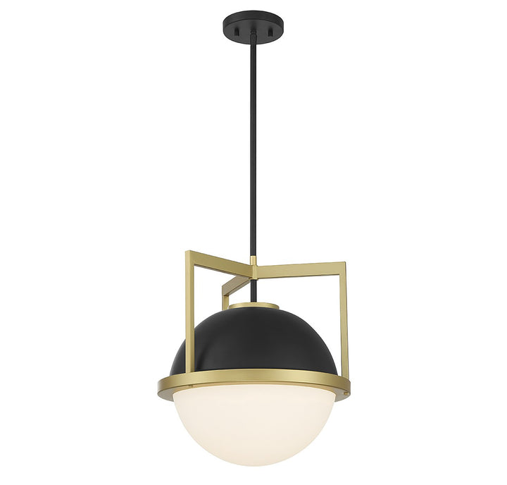 Savoy House Carlysle 7-4600-1-143 Pendant Light - Matte Black with Warm Brass