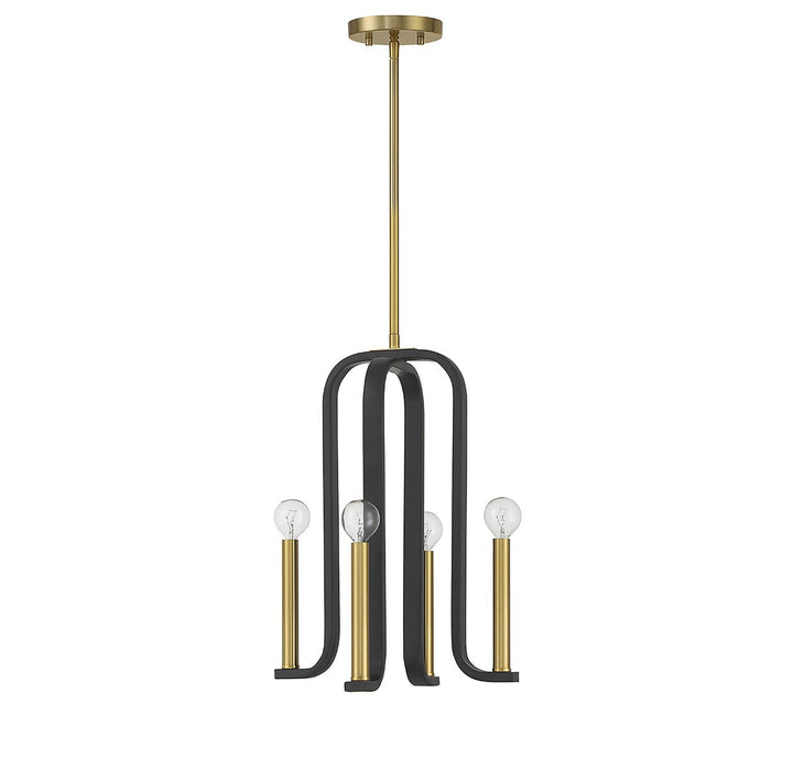 Savoy House Archway 7-5532-4-143 Chandelier Light - Matte Black with Warm Brass
