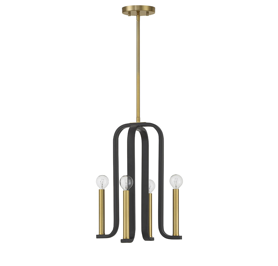 Savoy House Archway 7-5532-4-143 Chandelier Light - Matte Black with Warm Brass