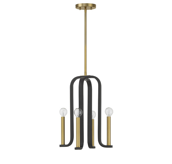 Savoy House Archway 7-5532-4-143 Chandelier Light - Matte Black with Warm Brass