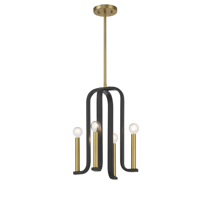 Savoy House Archway 7-5532-4-143 Chandelier Light - Matte Black with Warm Brass