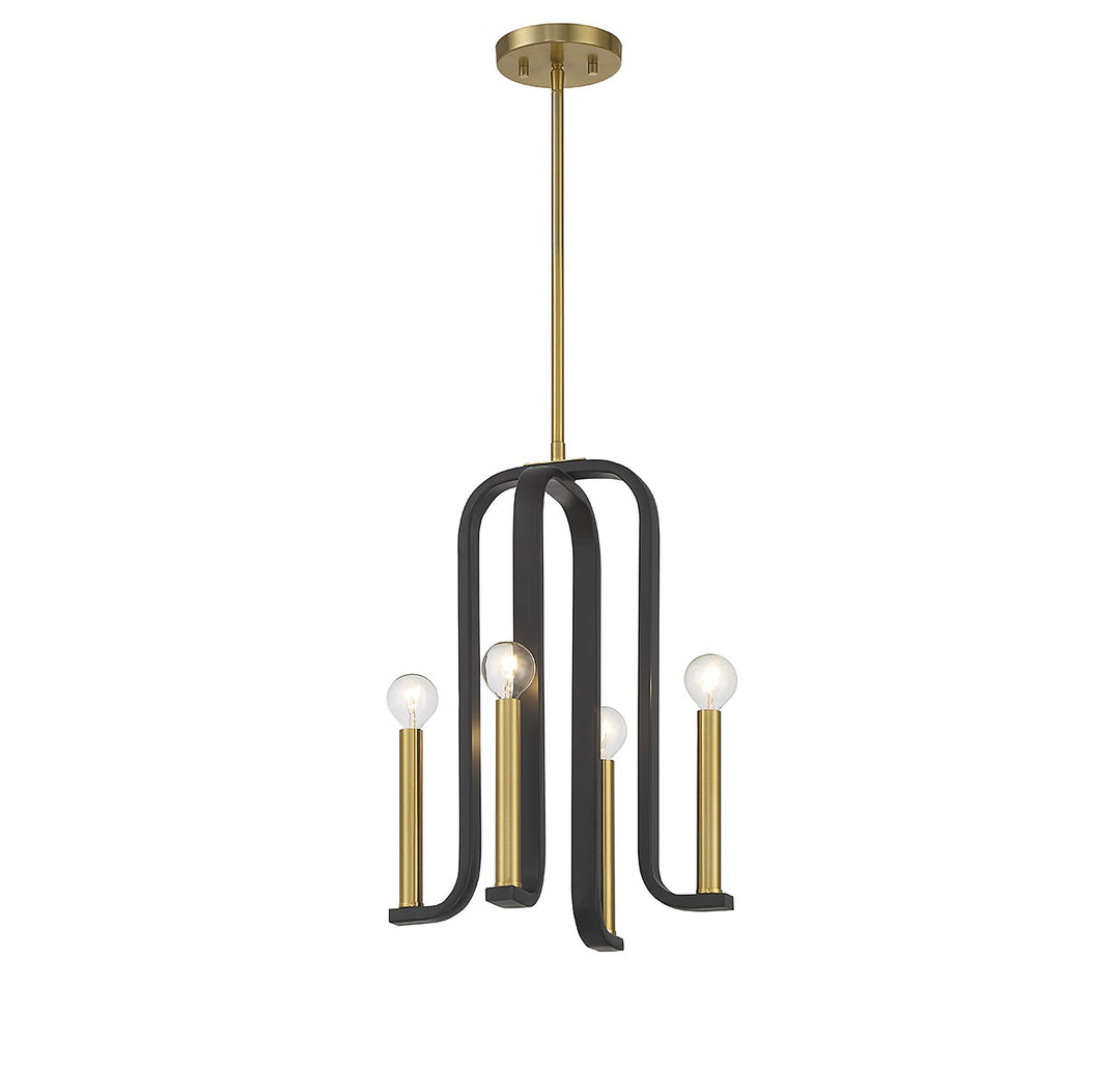 Savoy House Archway 7-5532-4-143 Chandelier Light - Matte Black with Warm Brass