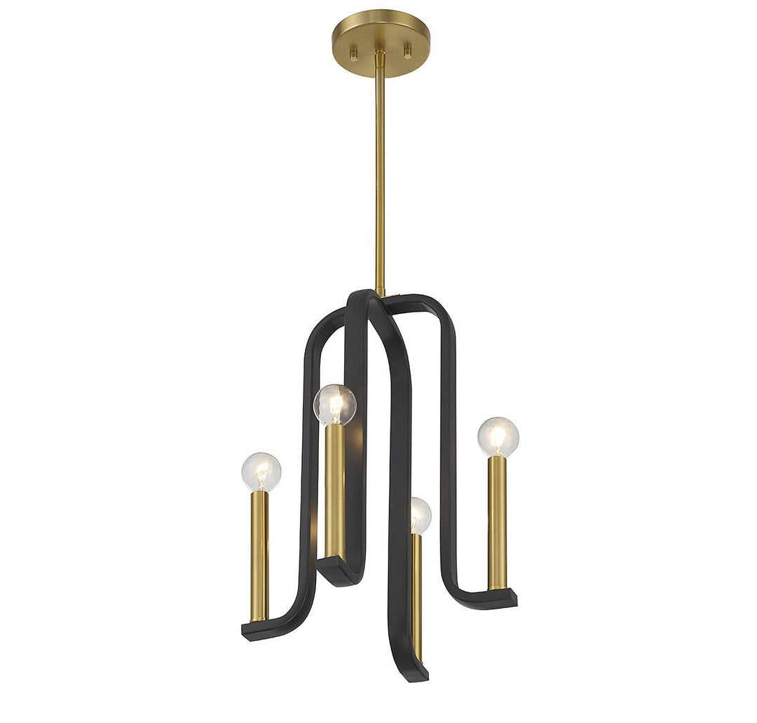 Savoy House Archway 7-5532-4-143 Chandelier Light - Matte Black with Warm Brass