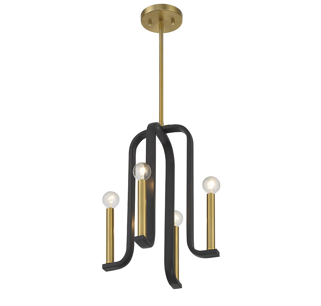 Savoy House Archway 7-5532-4-143 Chandelier Light - Matte Black with Warm Brass