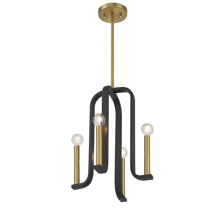 Savoy House Archway 7-5532-4-143 Chandelier Light - Matte Black with Warm Brass