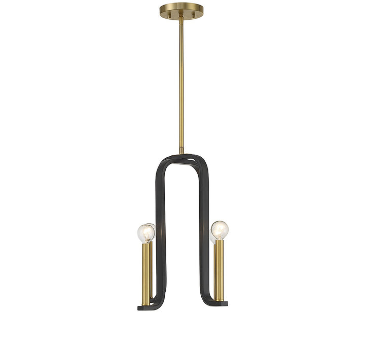 Savoy House Archway 7-5532-4-143 Chandelier Light - Matte Black with Warm Brass