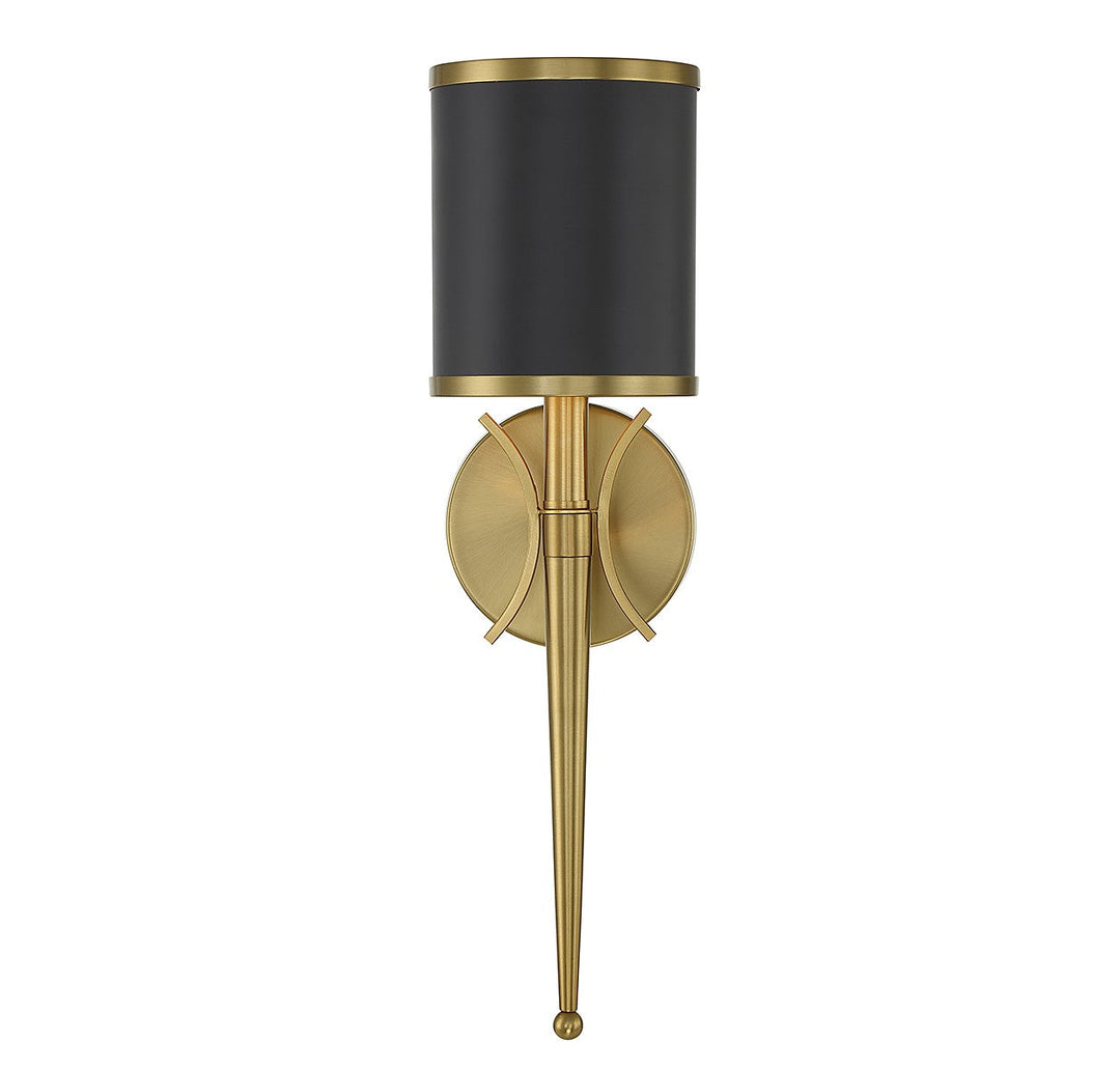 Savoy House Quincy 9-9944-1-143 Wall Sconce Light - Matte Black with Warm Brass